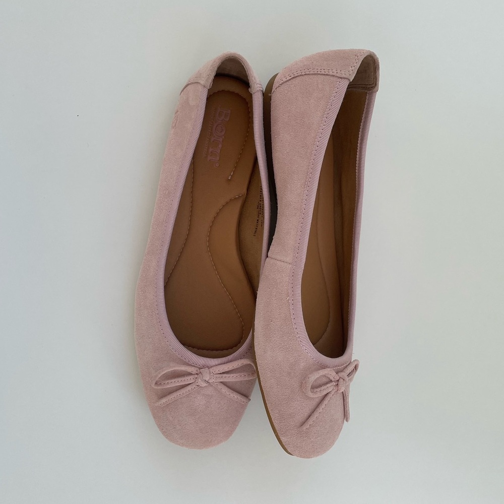 BORN SHOES Pink Suede Ballet Flats Size 7.5